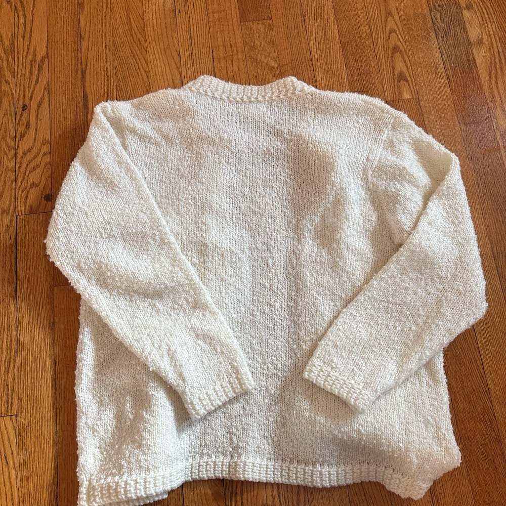 Western Collection Cream Bouclé Cardigan with Gold Buttons - Picture 6 of 6